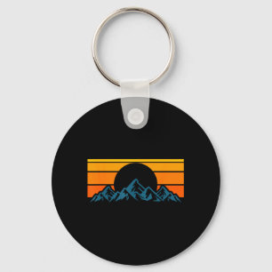 Retro bergsilhouet sleutelhanger