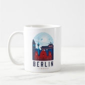 Retro Berlin Skyline Duitsland Koffiemok (Links)