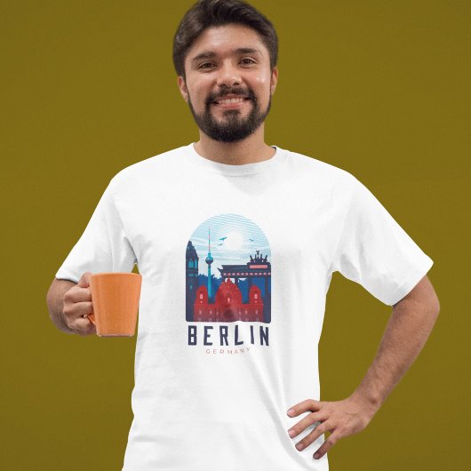 Retro Berlin Skyline Duitsland T-shirt