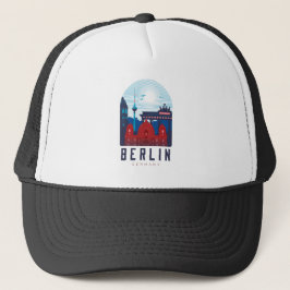 Retro Berlin Skyline Duitsland Trucker Pet
