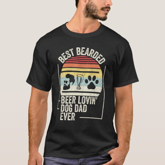 Retro Best Bearded Beer Lovin Dog Pap Ever Pet Ewn T-shirt (Voorkant)