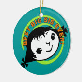 Retro Best Big Sis Ever Keramisch Ornament (Links)