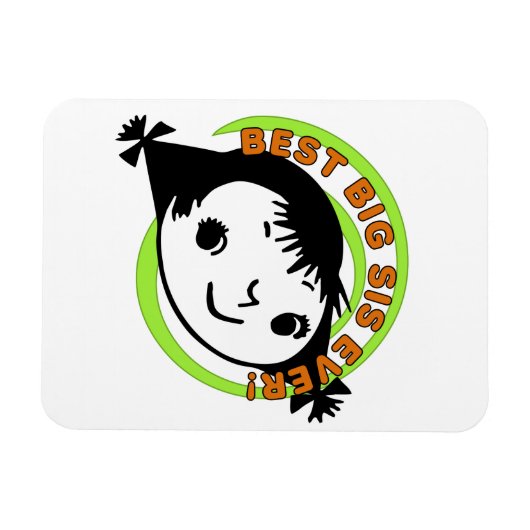 Retro Best Big Sis Ever Magneet (Horizontaal)