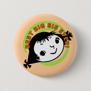Retro Best Big Sis Ever Ronde Button 5,7 Cm