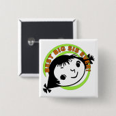 Retro Best Big Sis Ever Vierkante Button 5,1 Cm (Voorkant /achterkant)