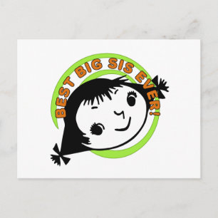 Retro Best Big Sister Ever Briefkaart
