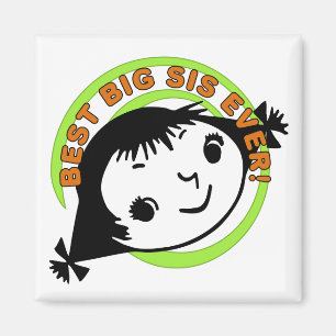Retro Best Big Sister Ever Magneet