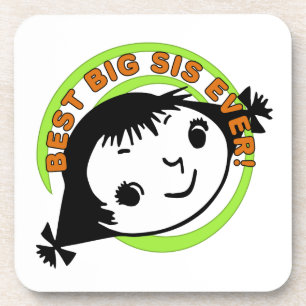 Retro Best Big Sister Ever Onderzetter