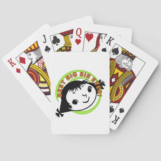 Retro Best Big Sister Ever Pokerkaarten (Achterkant)