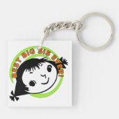 Retro Best Big Sister Ever Sleutelhanger (Achterkant)