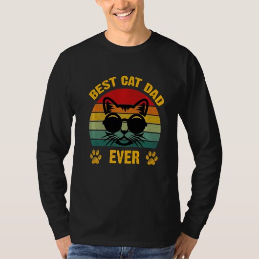 Retro  Best Cat Dad ever Fathers Day Vinta T-shirt (Voorkant)