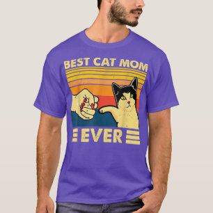 Retro Best Cat Mam Ever Fist Funny Ca T-shirt