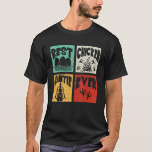 Retro Best Chicken Auntie Ever Farmer Fam T-shirt