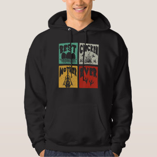 Retro Best Chicken Moeder Ever Farmer Fam Hoodie