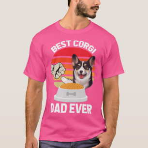 Retro Best Corgi Dad Dog Dad Eigenaar F T-shirt