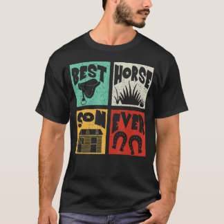  Retro Best Cute Horse Son Ever Farmer T-shirt