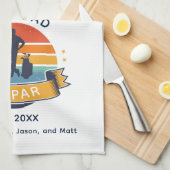 Retro Best Dad van Par Golfing Lover Custom Theedoek (Quarter Fold)