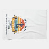 Retro Best Dad van Par Golfing Lover Custom Theedoek (Horizontaal)