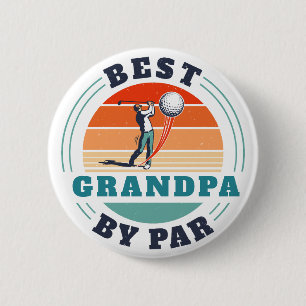 Retro Best Grandpa door Par Custom Golf Retirement Ronde Button 5,7 Cm