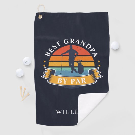 Retro Best Grandpa door persoonlijke Golfer Golfhanddoek (Insitu)