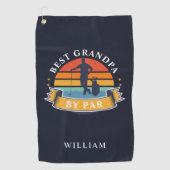 Retro Best Grandpa door persoonlijke Golfer Golfhanddoek (Voorkant)