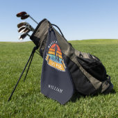 Retro Best Grandpa door persoonlijke Golfer Golfhanddoek (Groen)