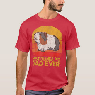 Retro Best Guinea Pig Dad Ever Wheek Guinea Pig Da T-shirt