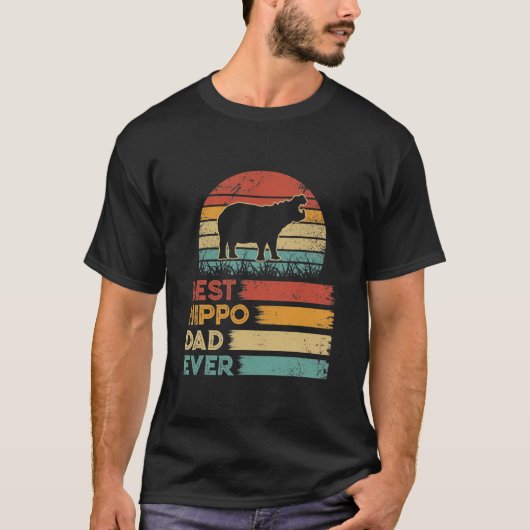 Retro  Best Hippo Pap Ooit Shirten Animals T-shirt (Voorkant)