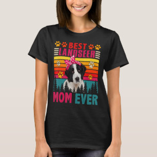 retro Best Landseer Ma Ever Cute Dog Head T-shirt