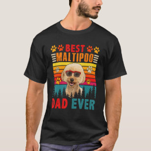 Retro Best Maltipoo Dad Ever Cute Dog Sung T-shirt