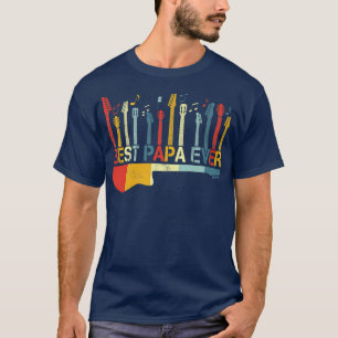 Retro Best Papa Ever Guitar Lover Guitaris T-shirt