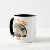 Retro  Best Pug Pap Ever Mok (Voorkant links)