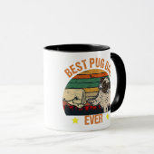 Retro  Best Pug Pap Ever Mok (Voorkant rechts)