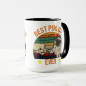 Retro Best Pug Pap Ever Mok (Voorkant rechts)