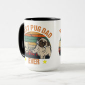 Retro Best Pug Pap Ever Mok (Voorkant links)