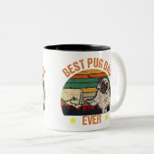 Retro Best Pug Pap Ever Tweekleurige Koffiemok (Voorkant rechts)