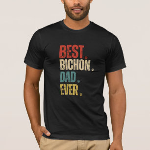 Retro Beste Bichon Papa Ooit grunge grappig T-shirt