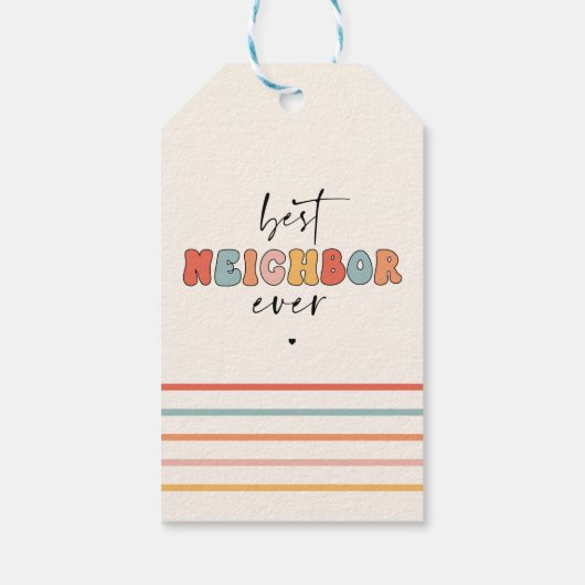 Retro beste buurman ooit Schattige Cadeaulabel (Achterkant)