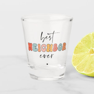 Retro beste buurman ooit Schattige Shot Glas