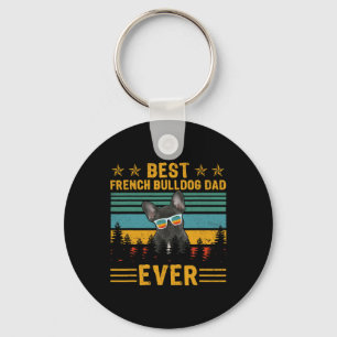 Retro Beste Franse Bulldog Pap Ooit Hond Vader's D Sleutelhanger