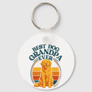 Retro Beste Honden-Opa Ooit Golden Retriever Sleutelhanger