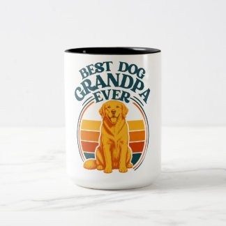 Retro Beste Honden Opa Ooit Golden Retriever Tweekleurige Koffiemok