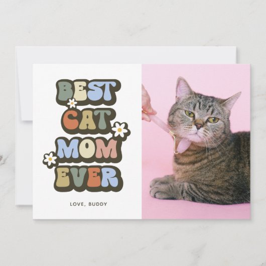 Retro Beste Kat Moeder Verjaardag Moederdag Kaart (Voorkant)