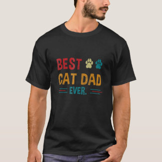 Retro Beste Kat Vader Ooit Liefhebber Kat Vintage T-shirt