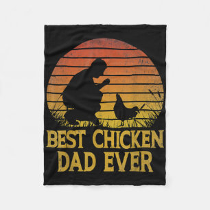 Retro Beste Kip Papa Ooit Kip Papa Fleece Deken