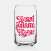 Retro Beste Mama Ooit Roze Groovy Moederdag Gift Blikvorm Glas
