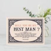 Retro  Beste Man Voorstel Kaart (Staand voorkant)