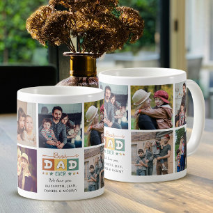 Retro Beste Papa Ooit Aangepaste Foto Collage Koffiemok