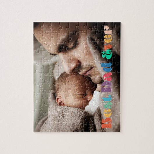 Retro Beste vader ooit Vaderdag Legpuzzel (Verticaal)