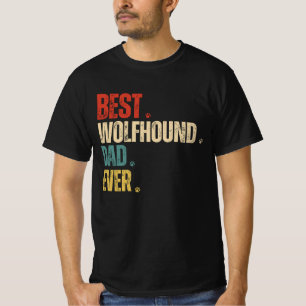 Retro  Beste Wolfhound Papa Ooit Grunge Grappig T-shirt